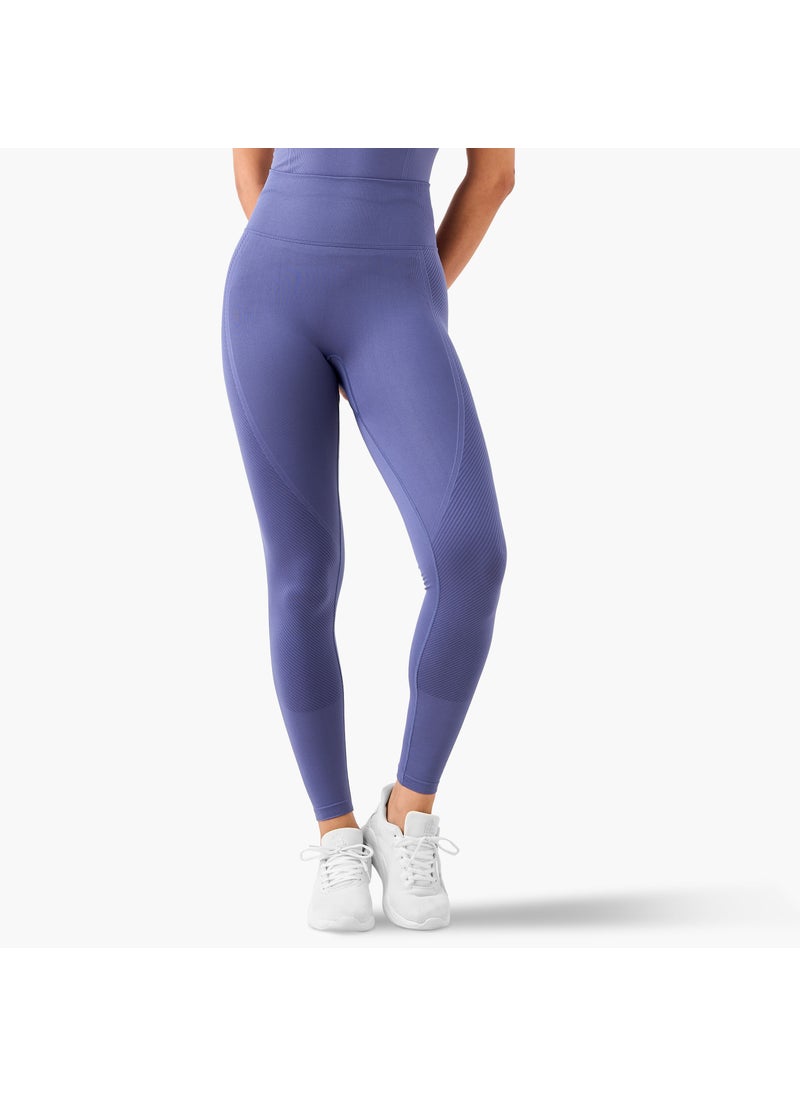 Panelled Seamless Leggings with Elasticated Waistband