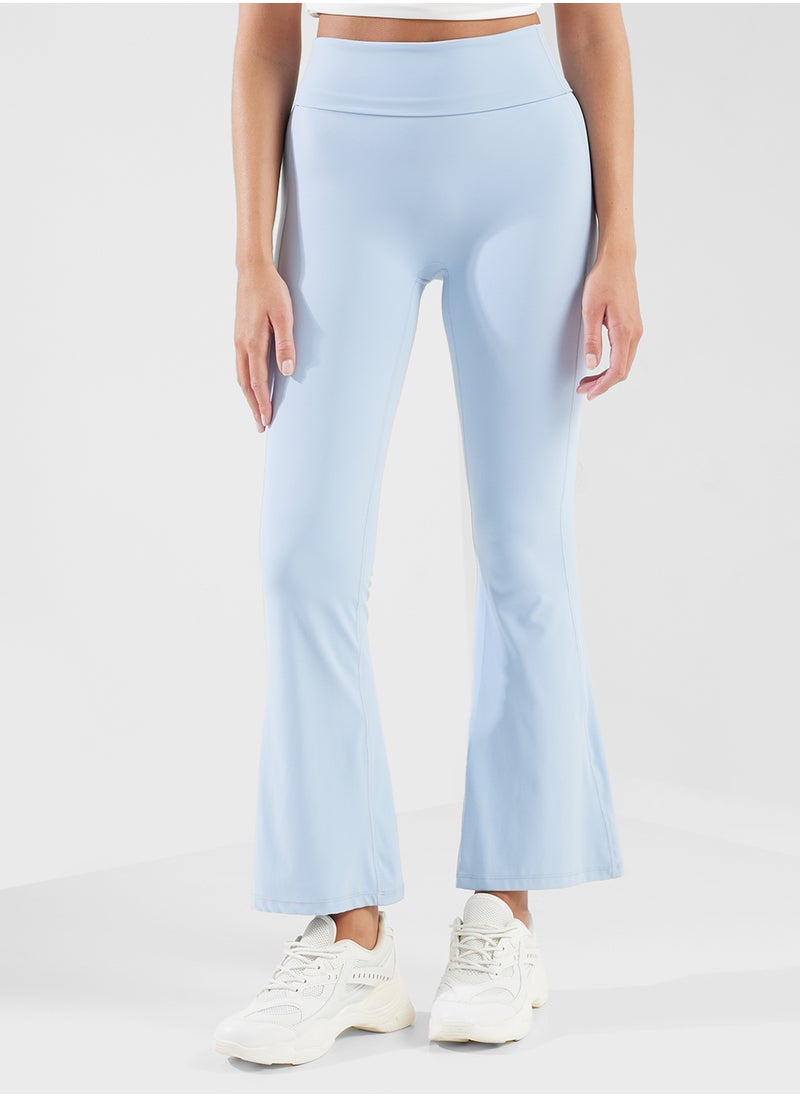 Mid Rise Ankle Length Flared Pants