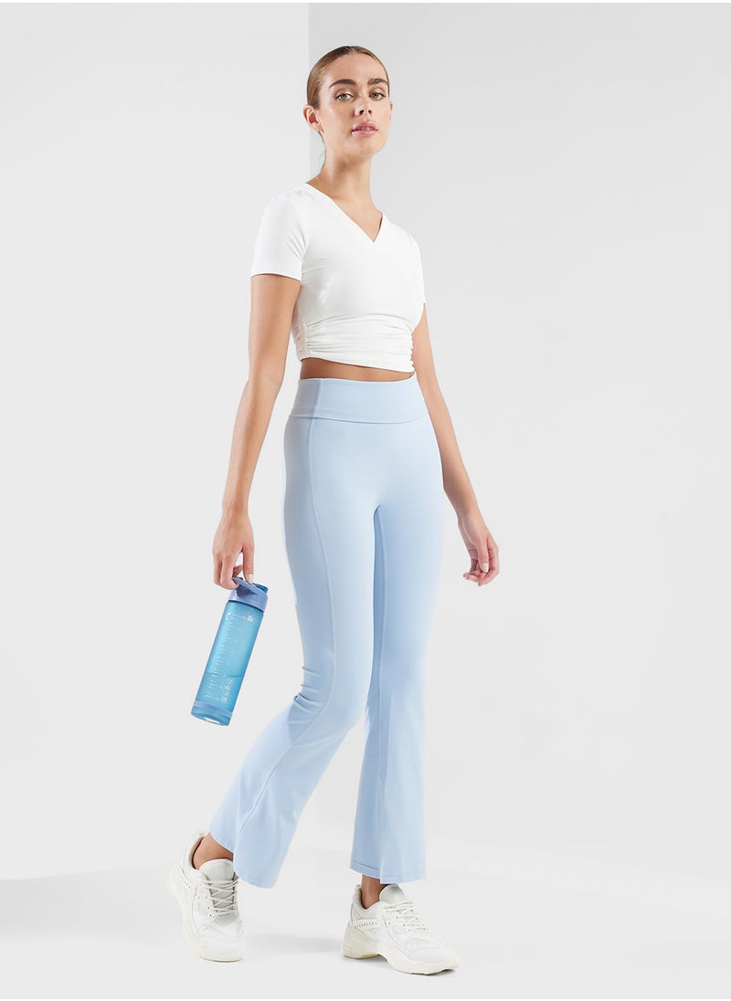 Mid Rise Ankle Length Flared Pants