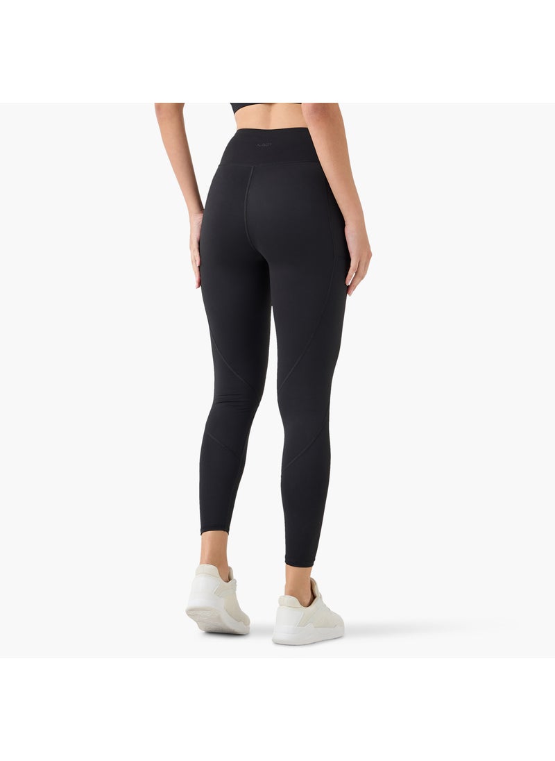 Textured Leggings with Elasticated Waistband and Pocket