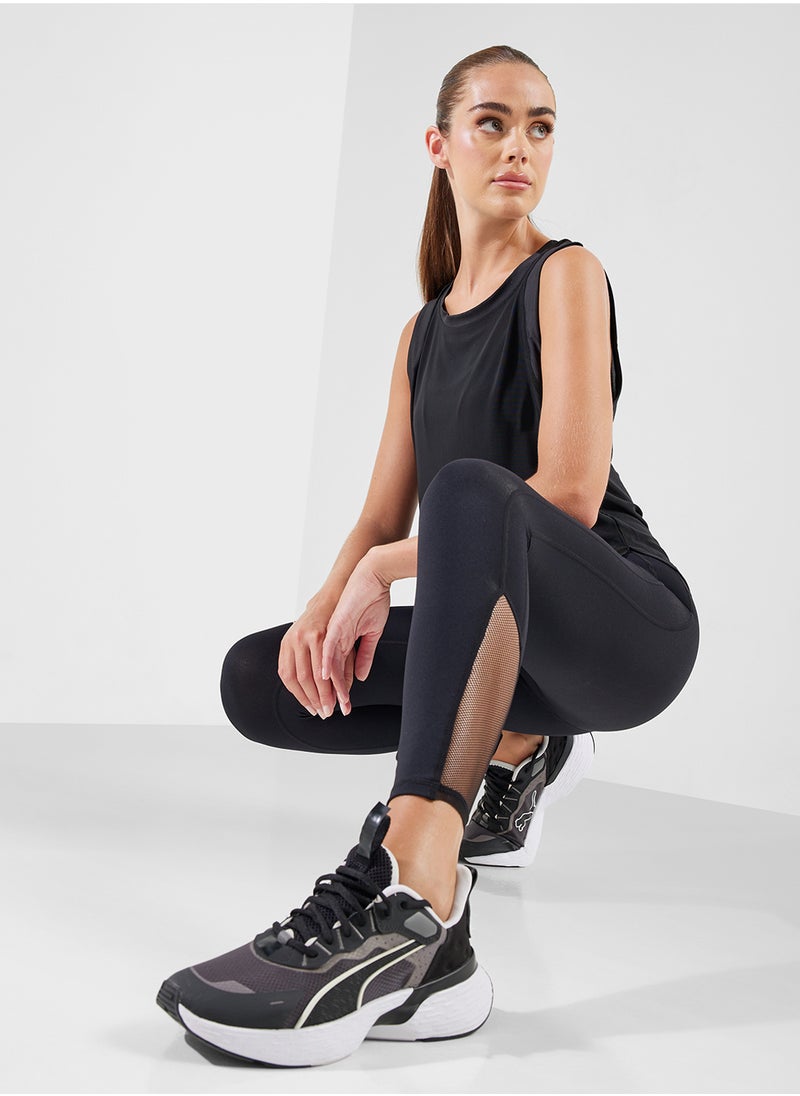 High Rise Legging With Mesh Panel