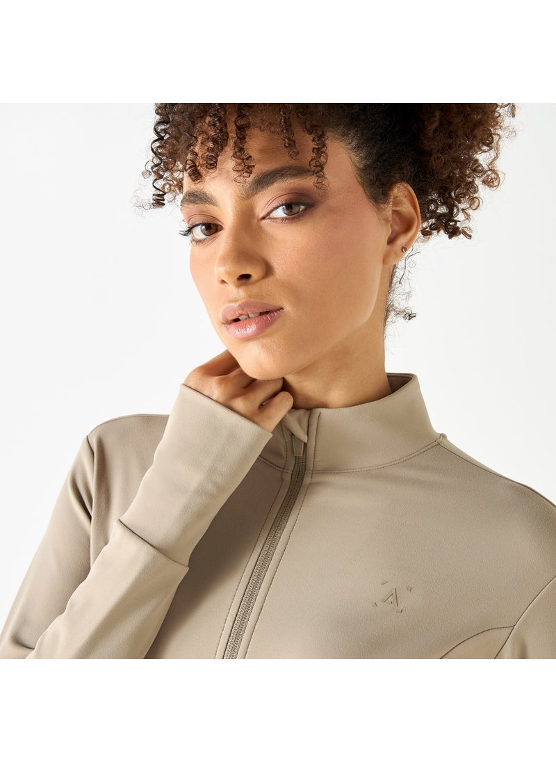 High Neck Zip Through Jacket with Pockets