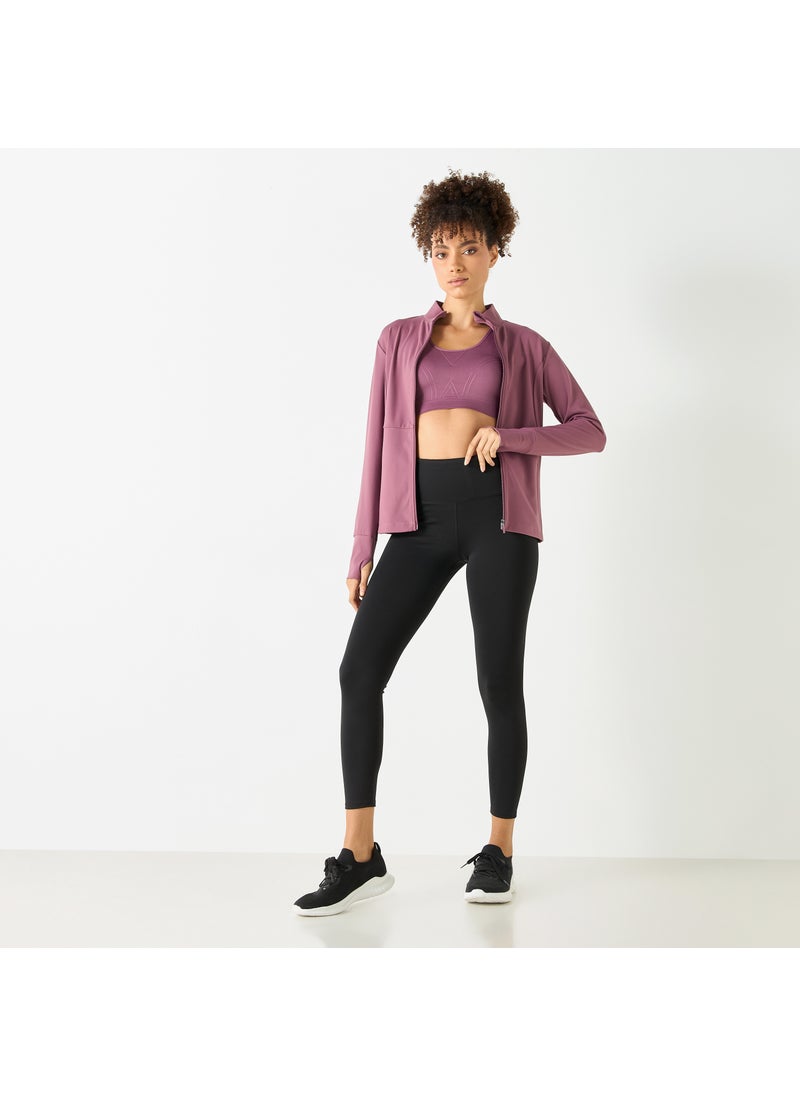 High Neck Zip Through Jacket with Pockets
