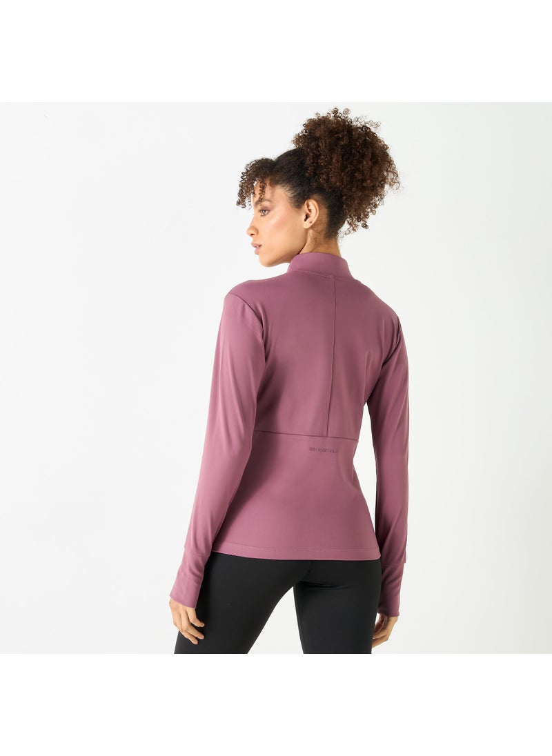 High Neck Zip Through Jacket with Pockets