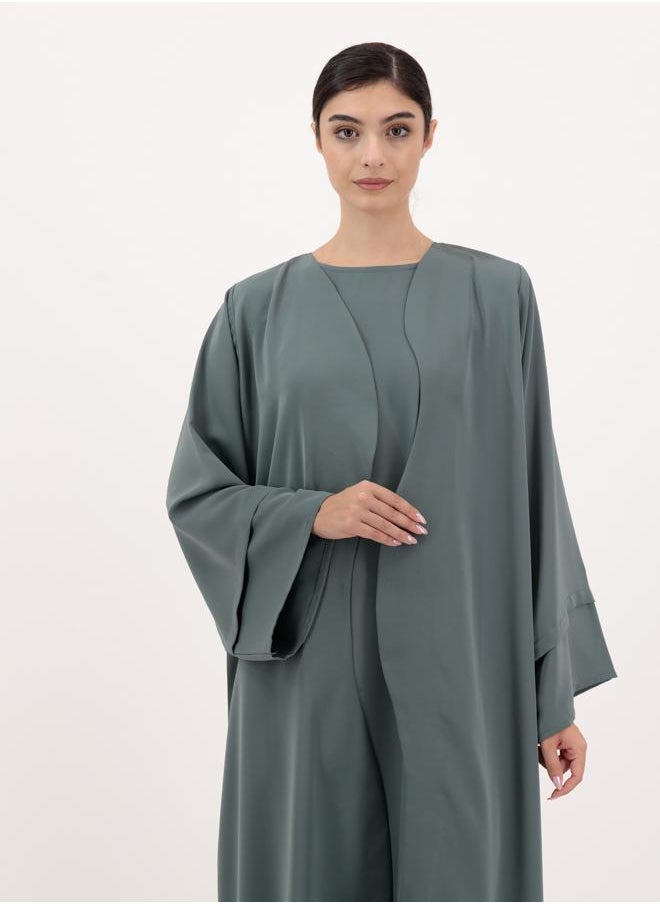 Front open abaya with inner