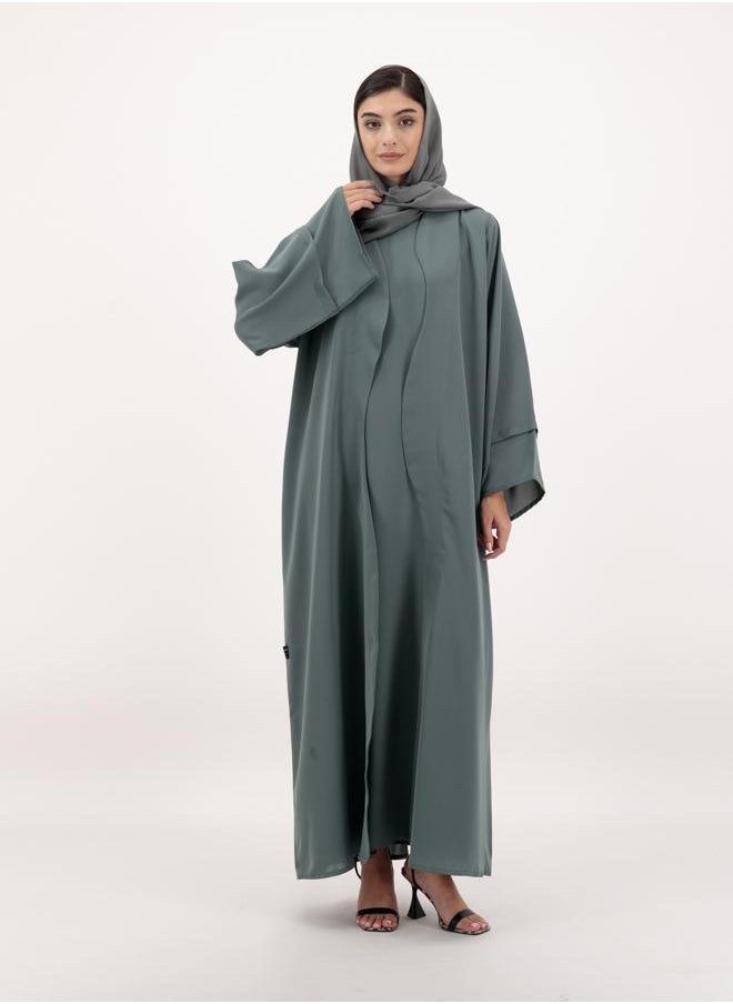 Front open abaya with inner