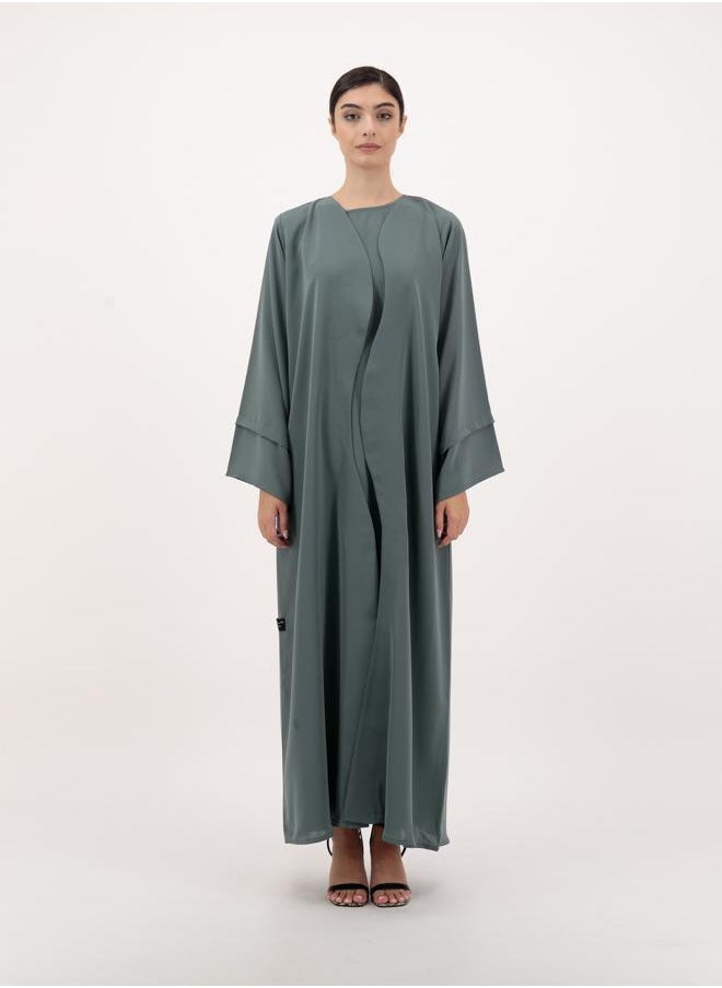 Front open abaya with inner