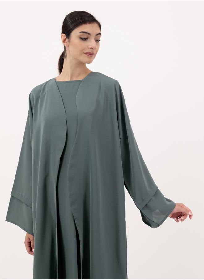 Front open abaya with inner