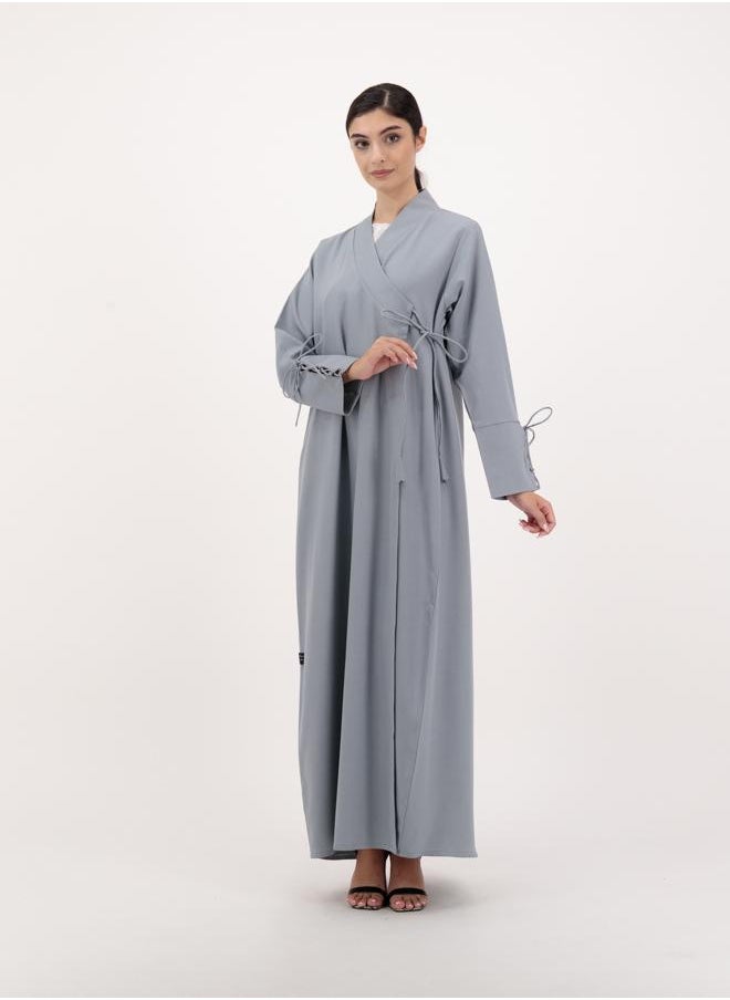 Front open abaya with tie
