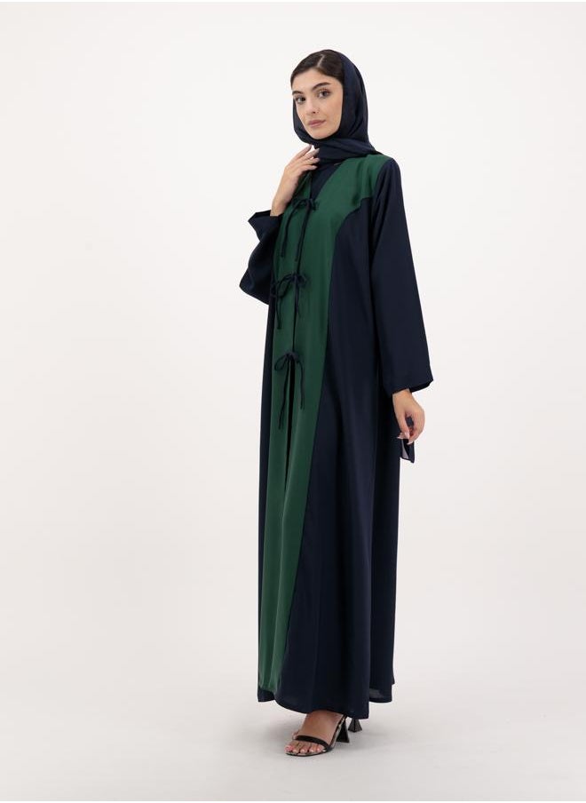 Front open abaya with tie
