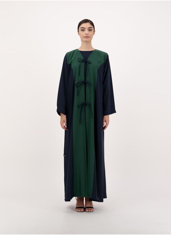Front open abaya with tie