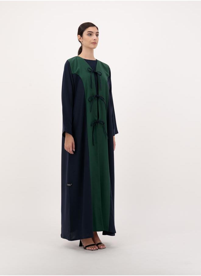 Front open abaya with tie