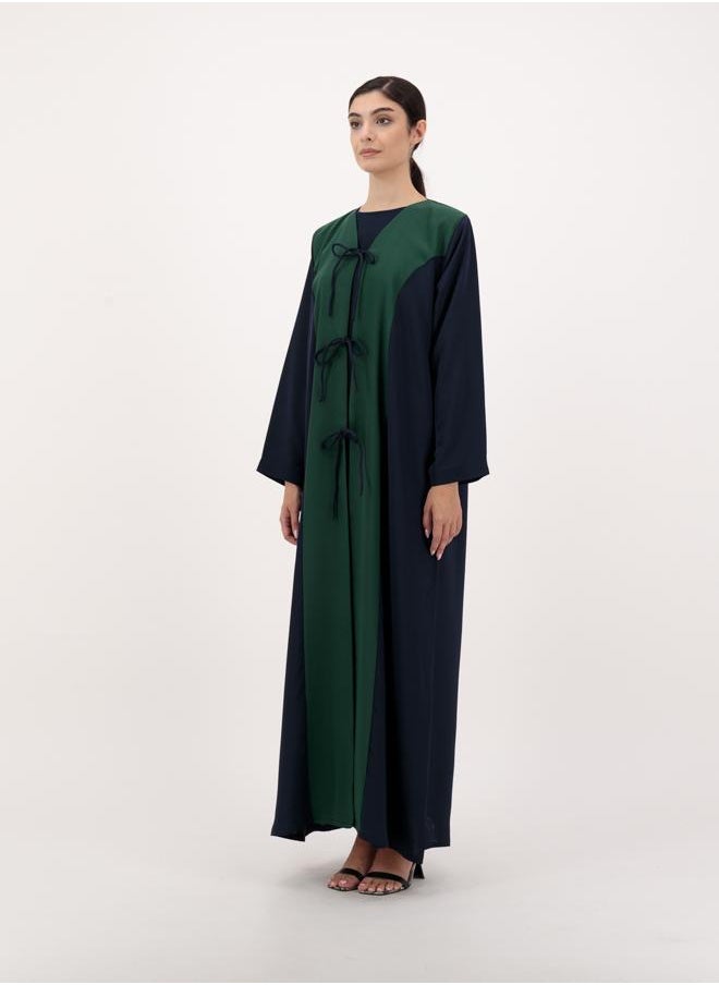 Front open abaya with tie