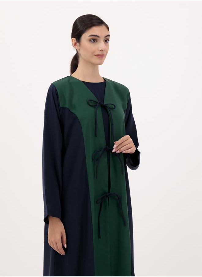 Front open abaya with tie