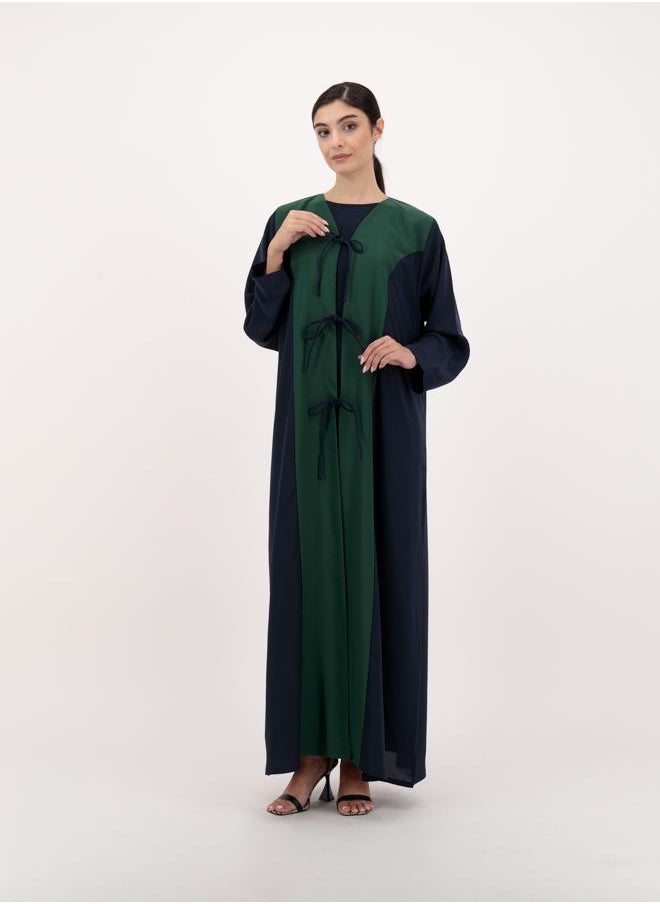 Front open abaya with tie