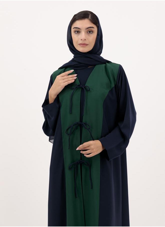 Front open abaya with tie