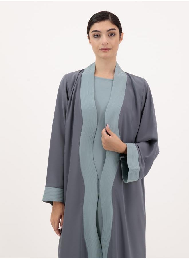 Front open abaya with inner