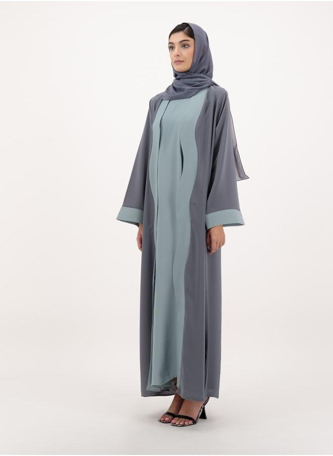Front open abaya with inner