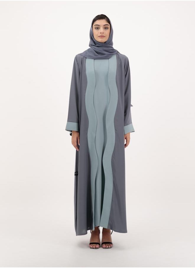Front open abaya with inner