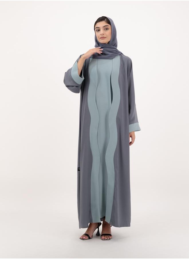 Front open abaya with inner