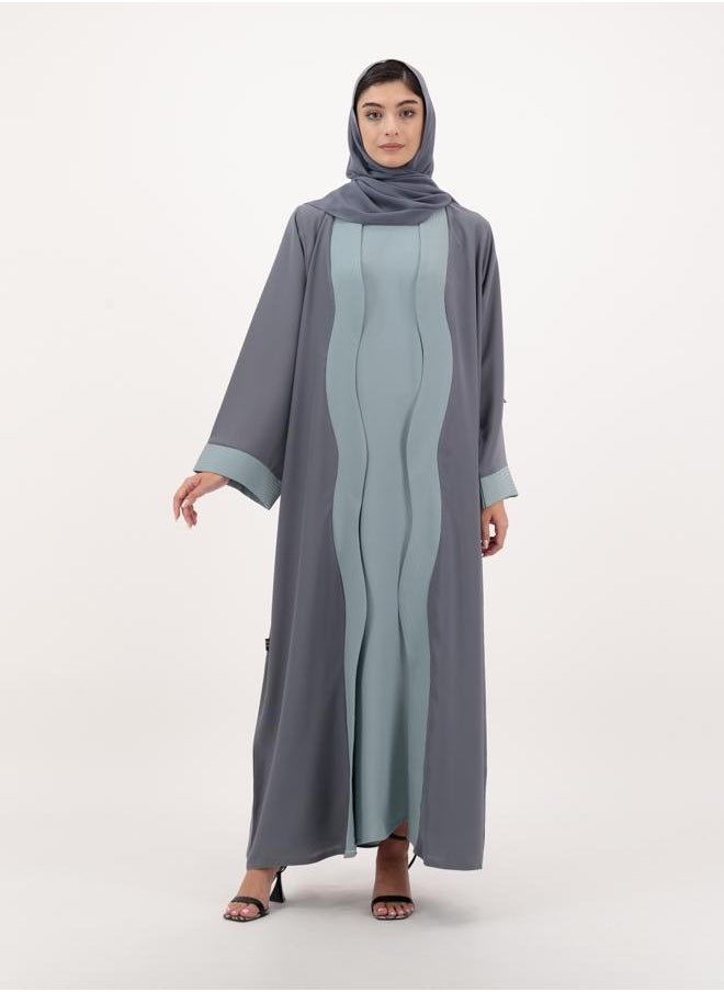 Front open abaya with inner