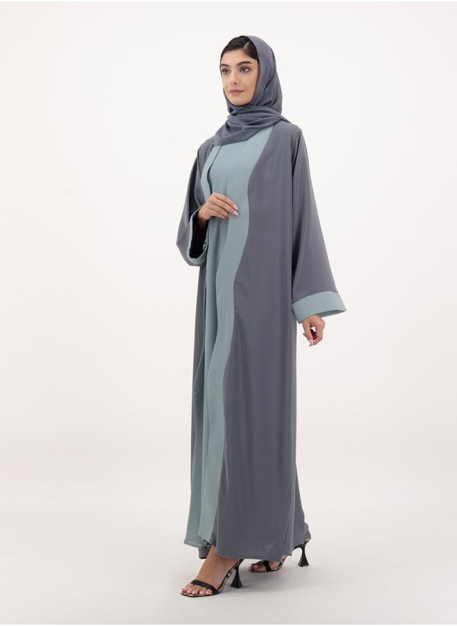 Front open abaya with inner