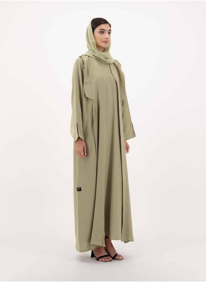 Front open abaya with inner