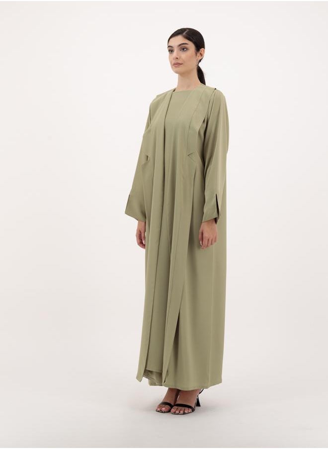 Front open abaya with inner