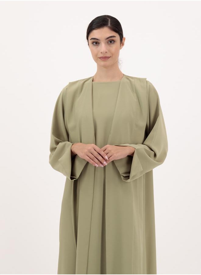 Front open abaya with inner