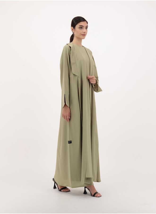 Front open abaya with inner