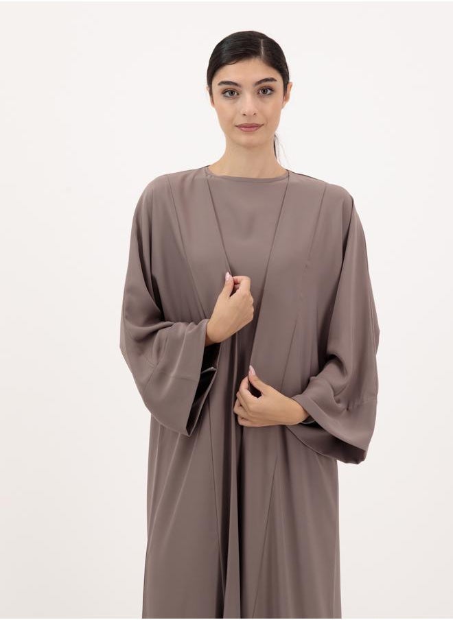 Front open abaya with inner