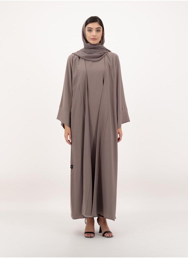 Front open abaya with inner
