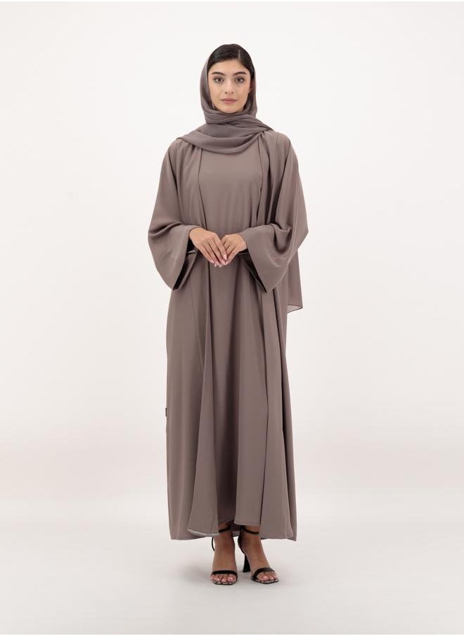 Front open abaya with inner