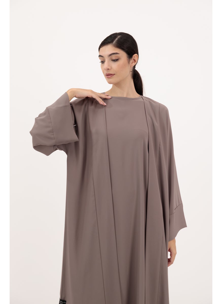 Front open abaya with inner