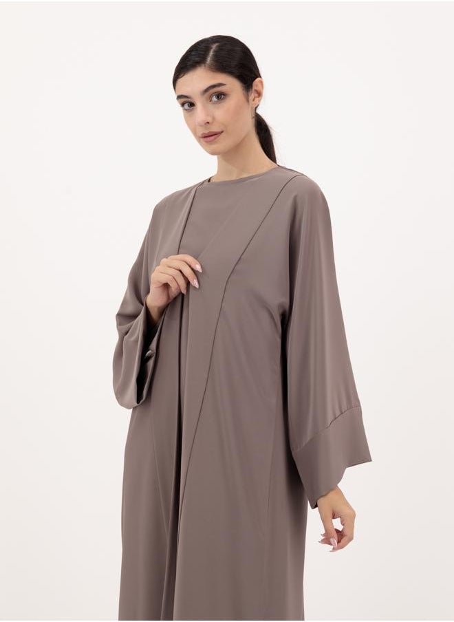 Front open abaya with inner