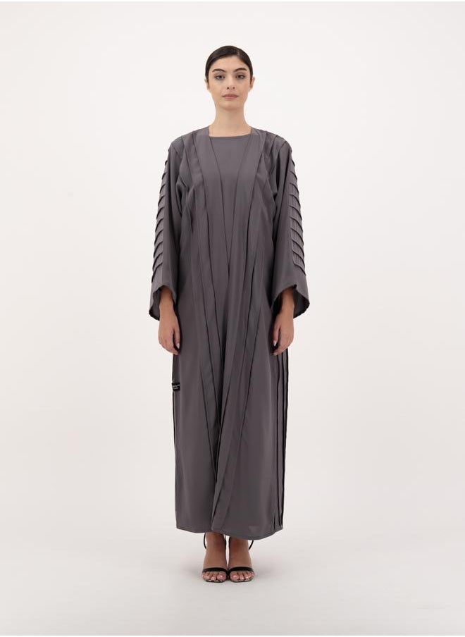 Front open abaya with inner