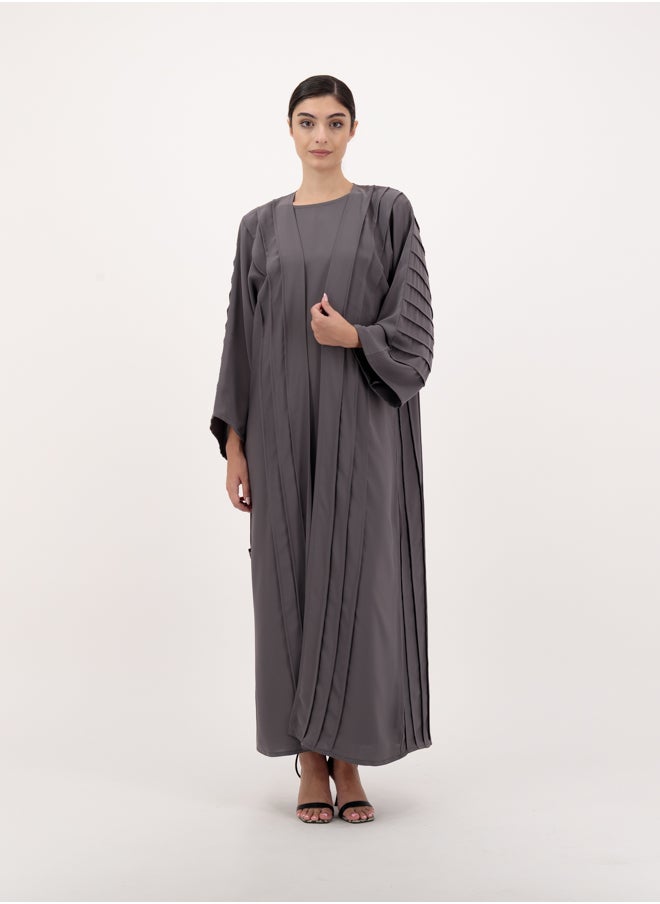 Front open abaya with inner