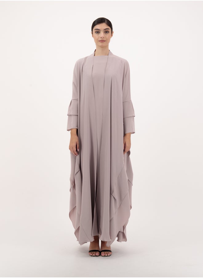 Front open abaya with inner