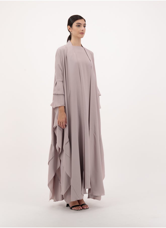 Front open abaya with inner