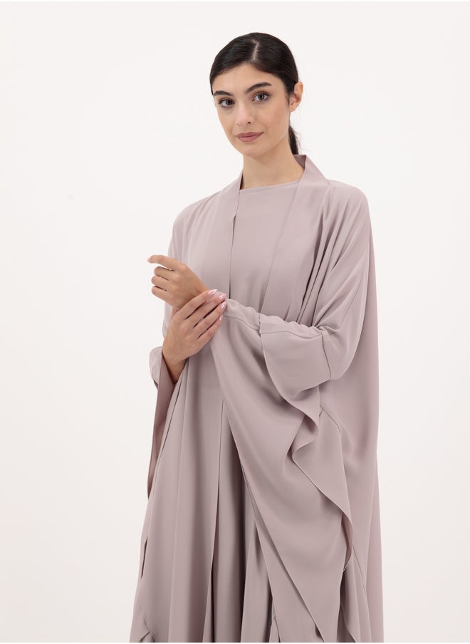 Front open abaya with inner