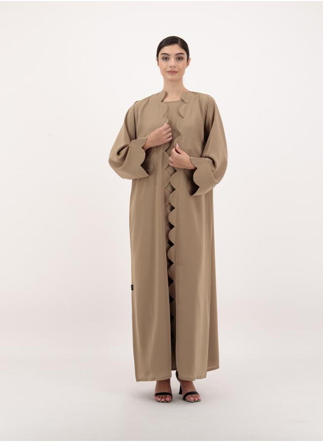 Front open abaya with inner