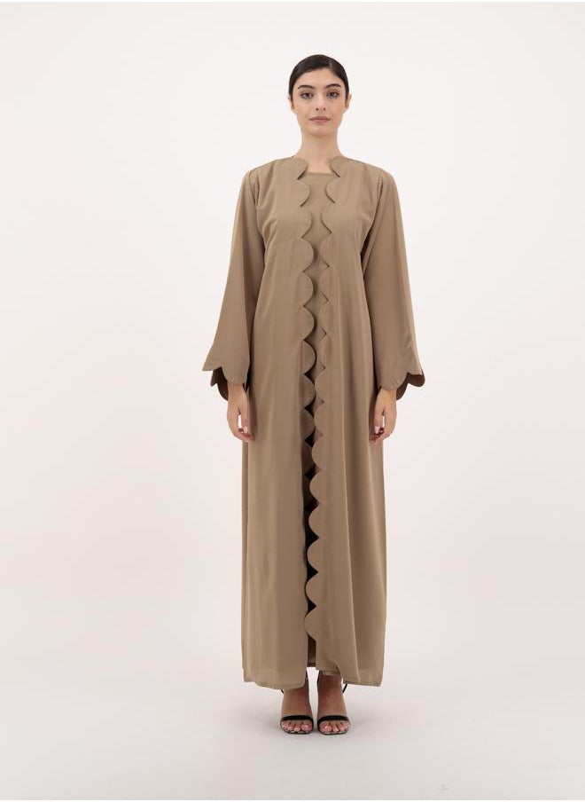 Front open abaya with inner