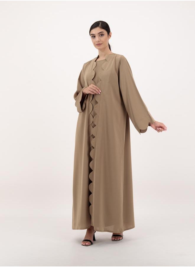 Front open abaya with inner