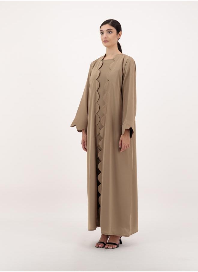 Front open abaya with inner