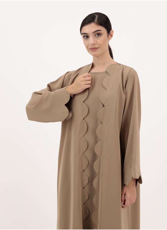 Front open abaya with inner