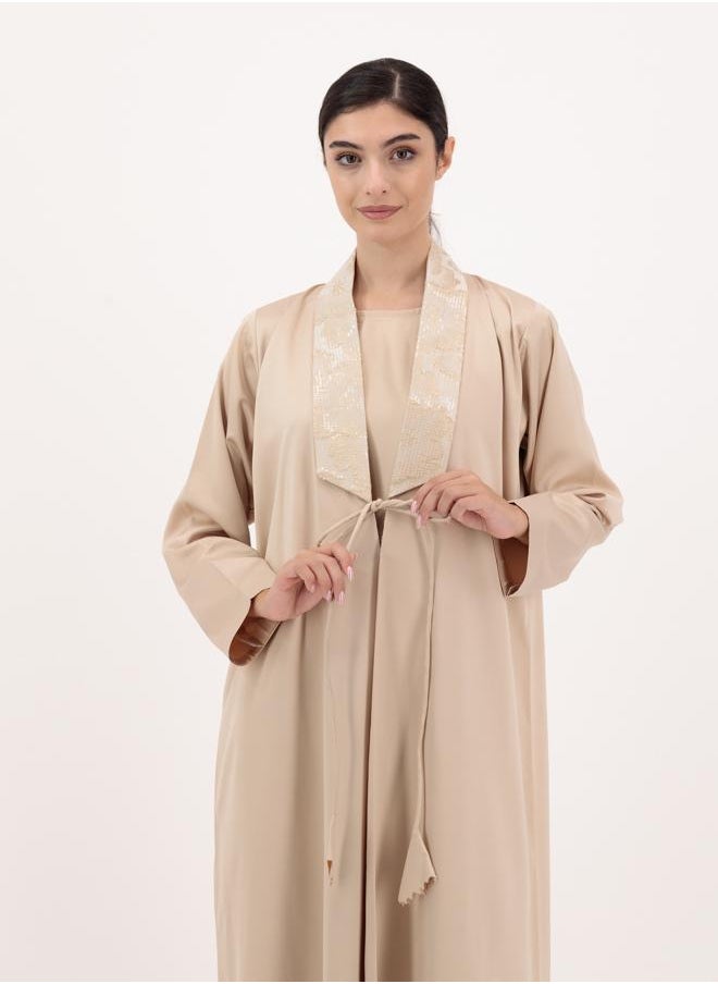 Front open embellished abaya