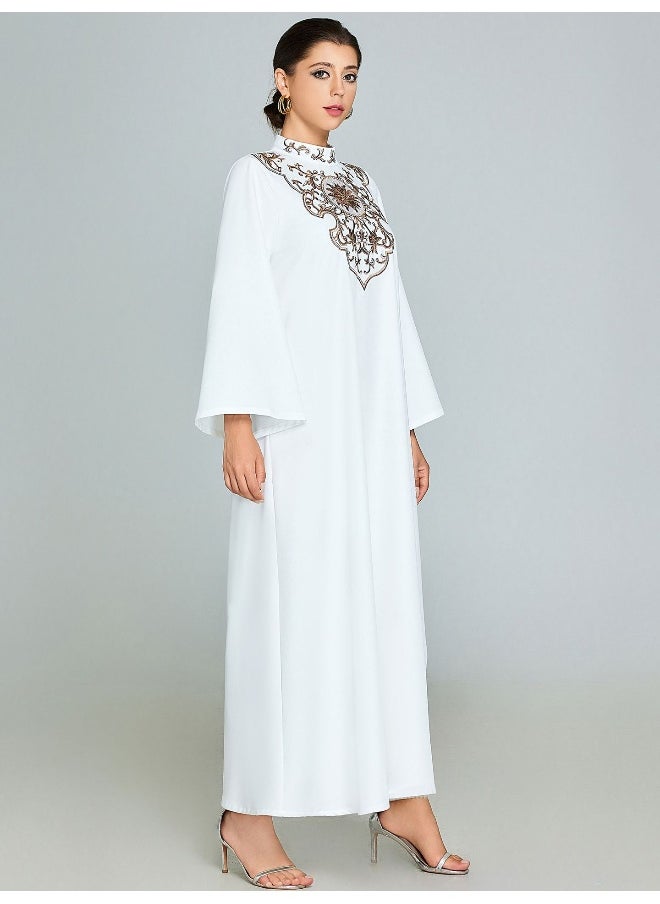 Exquisite Hand-Embroidered Abaya Gown