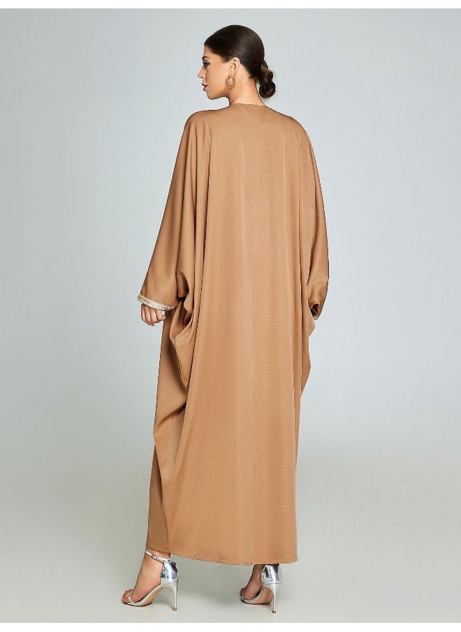 Elegant Hand-Embroidered Abaya Robe