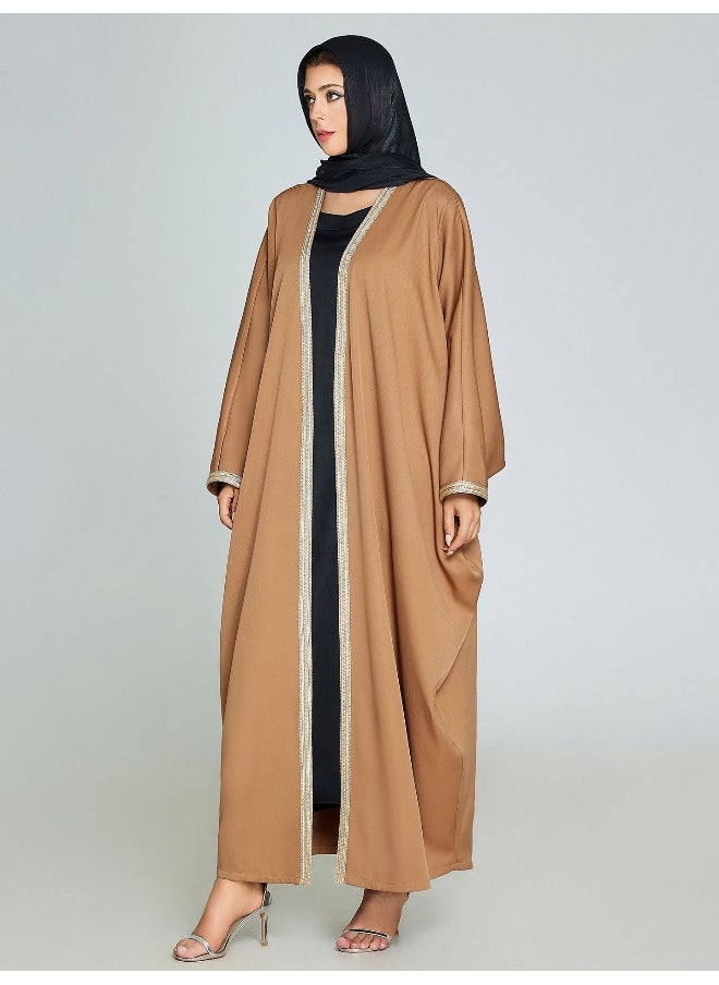 Elegant Hand-Embroidered Abaya Robe
