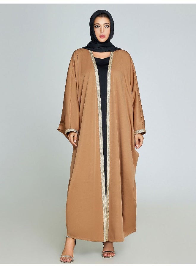 Elegant Hand-Embroidered Abaya Robe